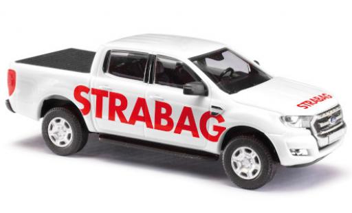 Coche miniatura Ford Ranger 1/87 Busch DoKa STRABAG 2016 avec Projoection de surface de chargement Ford Ranger 1/87 Busch DoKa STRABAG 2016 avec Projoection de surface de chargement coche miniatura