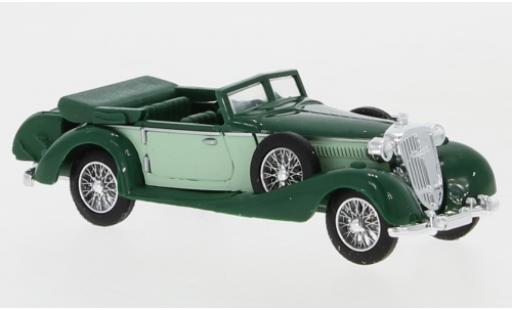 Coche miniatura Horch 853 1/87 Busch Cabriolet verde/verde mit Gepäckkoffer Horch 853 1/87 Busch Cabriolet verde/verde mit Gepäckkoffer coche miniatura