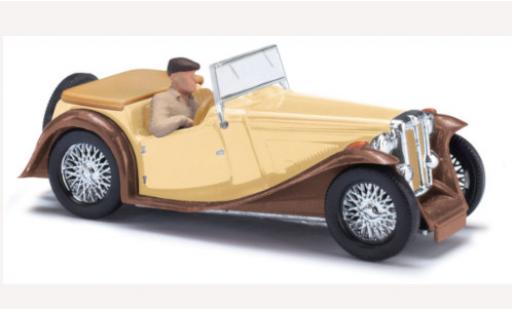 Coche miniatura MG Midget 1/87 Busch TC beige/marron 1968 mit Figur MG Midget 1/87 Busch TC beige/marron 1968 mit Figur coche miniatura