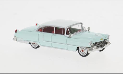 Coche miniatura Cadillac Fleetwood blau/weiss 1955 1/87 Brekina