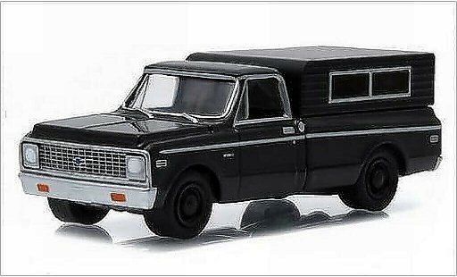 Chevrolet C-10 Pickup 1/64 Greenlight Camper negro/mate-negro 1972 coche miniatura