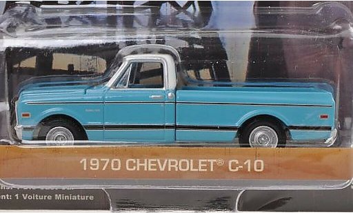 Chevrolet C-10 Pickup 1/64 Greenlight azul/blanco Dallas - The TV Series 1970 coche miniatura