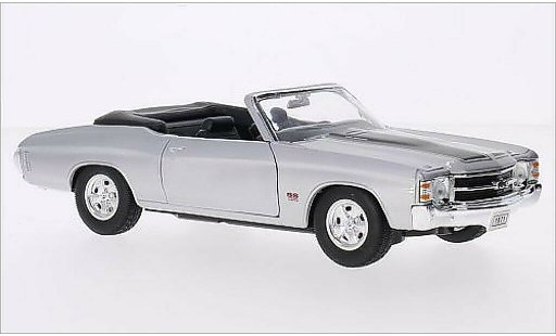 Chevrolet Chevelle Convertible 1/24 Welly SS 454 gris/negro 1971 coche miniatura
