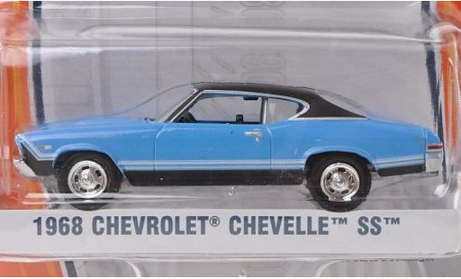 Chevrolet Chevelle SS 1/64 Greenlight azul/mate-negro 1968 coche miniatura