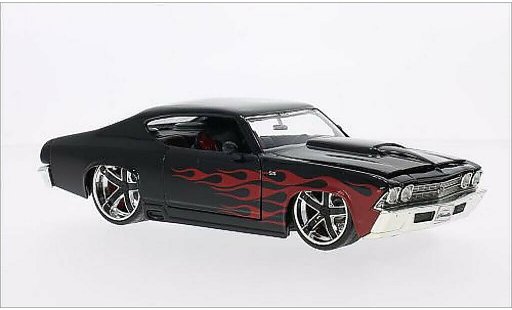 Chevrolet Chevelle tuning 1/24 Jada Toys SS negro/rojo 1969 coche miniatura