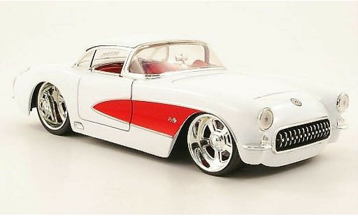 Chevrolet Corvette tuning 1/24 Jada Toys C1 (C1) blanco/rojo 1957 coche miniatura