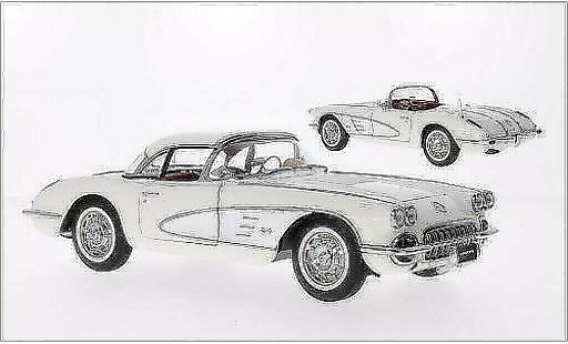 Chevrolet Corvette Convertible 1/18 Autoart C1 (C1) blanco/gris 1958 coche miniatura