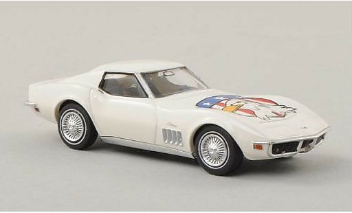 Chevrolet Corvette Coupe 1/87 Brekina C3 American Eagle blanco con Dekor auf Motorhaube coche miniatura