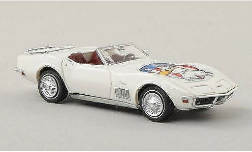 Chevrolet Corvette Convertible 1/87 Brekina C3 American Eagle blanco con Dekor auf Motorhaube coche miniatura