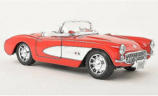 Chevrolet Corvette Convertible 1/24 Welly C1 Descapotable rojo 1957 coche miniatura