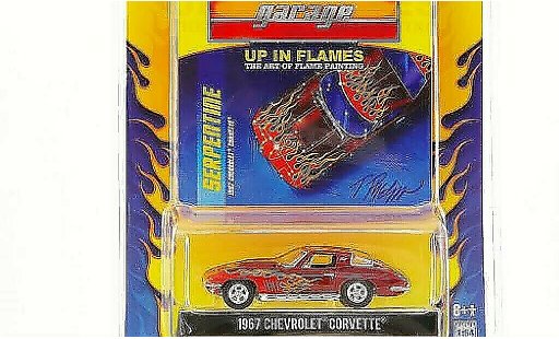 Chevrolet Corvette Coupe 1/64 Greenlight C2 rojo con Flammendekor 1967 coche miniatura