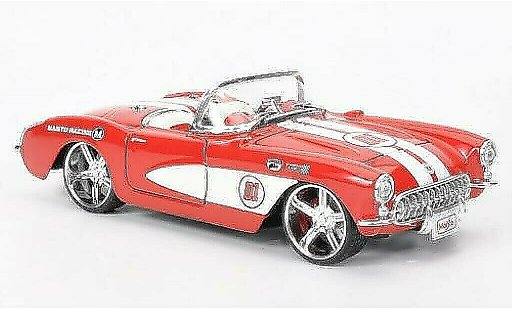 Chevrolet Corvette Convertible 1/24 Maisto C1 rojo /blanco 1957 coche miniatura