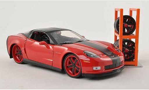 Chevrolet Corvette tuning 1/24 Jada Toys C6 rojo/negro 2006 coche miniatura