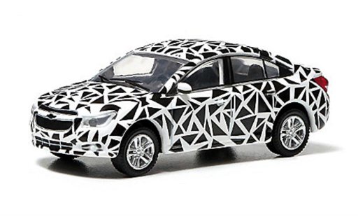 Chevrolet Cruze Sedan 1/64 Greenlight blanco/negro 2013 coche miniatura