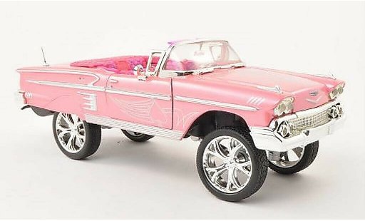 Chevrolet Impala lowrider 1/24 Motormax High Rider rosa con Dekor 1958 coche miniatura
