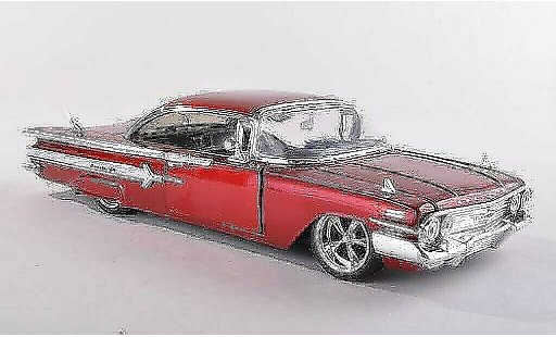 Chevrolet Impala Sedan 1/24 Jada Toys rojo 1960 coche miniatura