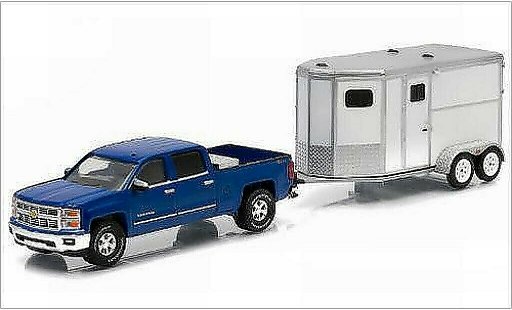 Chevrolet Silverado pickup 1/64 Greenlight 1500 LTZ metalico azul 2015 coche miniatura