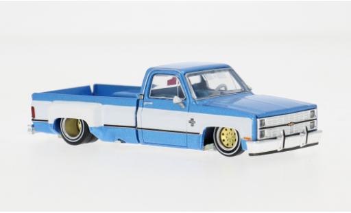 Chevrolet Silverado 1/64 Mini GT Dually Vintage Spec V1 blau/weiss 1:64 coche miniatura