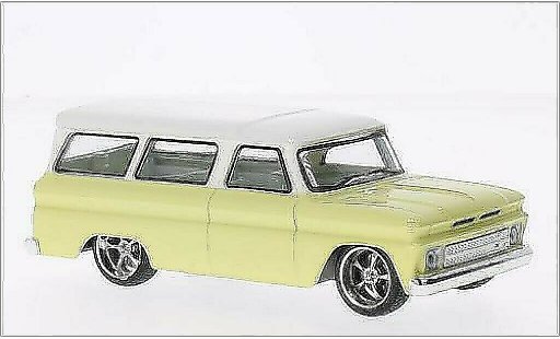 Chevrolet Suburban tuning 1/43 Greenlight amarillo/blanco 1966 coche miniatura