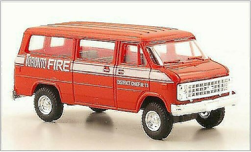 Chevrolet Van pompiers 1/87 Trident Toronto Fire Service coche miniatura