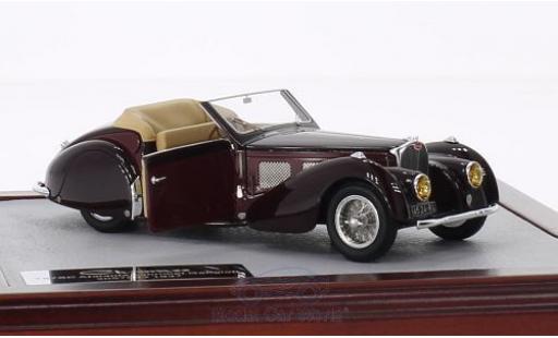 Bugatti 57 SC 1/43 Chromes Type SC Atalante Cabriolet Gangloff marron/rojo RHD 1937 coche miniatura