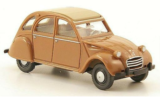 Citroen 2CV Berline 1/87 Wiking marron/beige coche miniatura