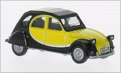 Citroen 2CV Charleston 1/87 Herpa negro/amarillo coche miniatura