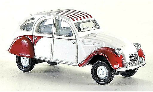Citroen 2CV Dolly 1/76 Oxford blanco/rojo RHD coche miniatura