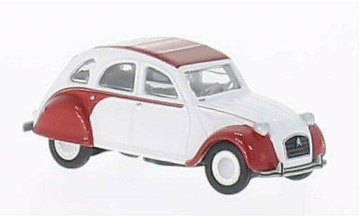 Citroen 2CV Dolly 1/87 Schuco blanco/rojo coche miniatura