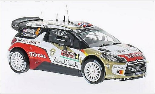 DS Automobiles DS3 WRC 1/43 IXO No.4 Abu Dhabi Rally Monte Carlo 2014 /J.Andersson coche miniatura