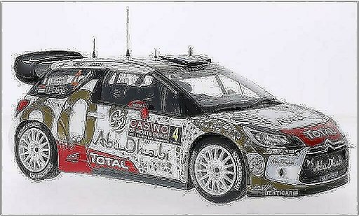 DS Automobiles DS3 WRC 1/18 Norev No.4 Abu Dhabi Rally Monte-Carlo 2015 /D.Elena coche miniatura