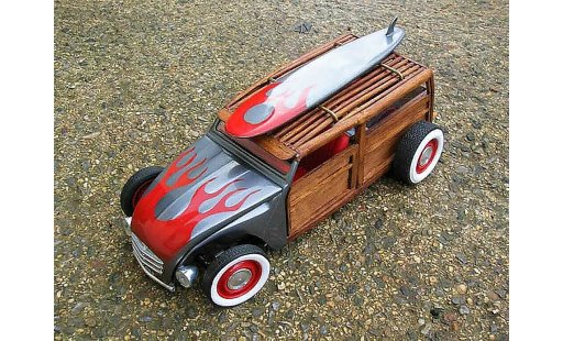 Citroen 2CV Berline 1/18 Solido woody the wooden horse hot rod coche miniatura