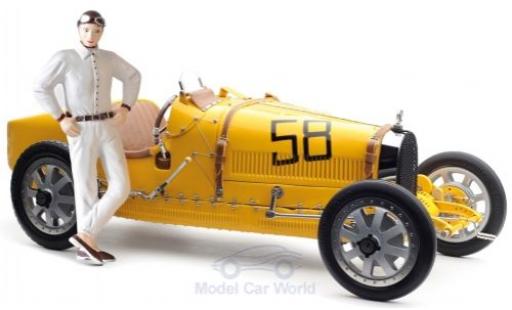 Coche miniatura Bugatti 35 1/18 CMC T Grand Prix amarillo No.58 mit Frauen-Fahrerfigur Bugatti 35 1/18 CMC T Grand Prix amarillo No.58 mit Frauen-Fahrerfigur coche miniatura