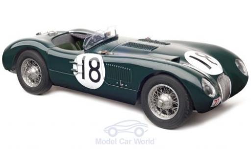 Jaguar C-Type 1/18 CMC verde RHD No.18 Racing Team 24h Le Mans 1953 T.Rolt/D.Hamilton coche miniatura
