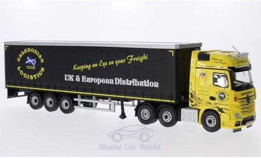 Mercedes Actros 1/50 Corgi MP4 RHD Caledonian Logistics Gardinenplanen-Sattelzug ohne Vitrine coche miniatura