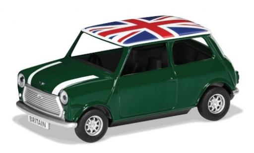 Coche miniatura Mini Cooper 1/36 Corgi verde/blanco RHD Union Jack Best of Britannique Mini Cooper 1/36 Corgi verde/blanco RHD Union Jack Best of Britannique coche miniatura