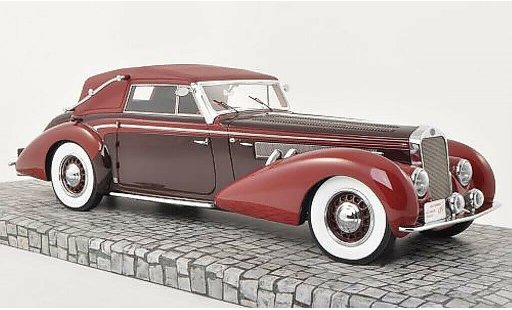 Delage D8-120 Cabriolet 1/18 Minichamps Descapotable rojo/rojo 1939 coche miniatura