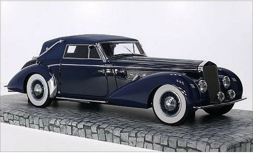 Delage D8-120 Cabriolet 1/18 Minichamps Descapotable azul/azul RHD 1939 coche miniatura