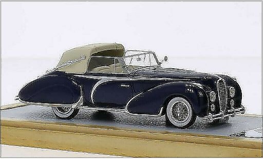 Delahaye 135 Cabriolet 1/43 Chromes Descapotable Figoni Falaschi azul RHD 1948 coche miniatura