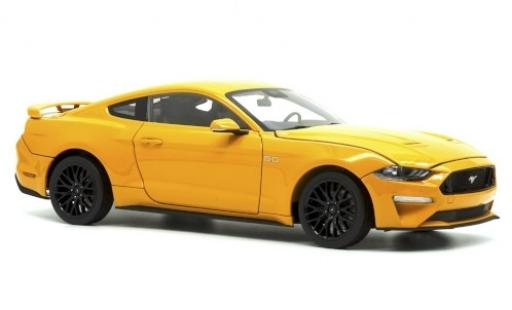 Ford Mustang 1/18 Diecast Masters GT 5.0 metalico naranja 2019 coche miniatura