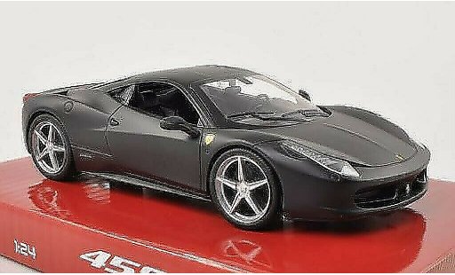 Ferrari 458 Italia 1/24 Hot Wheels mate-negro coche miniatura