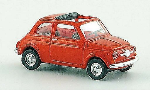 Fiat 500 F 1/87 Busch rojo con geoffnetem techo plegable 1965 coche miniatura