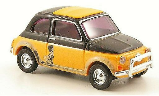 Fiat 500 Classique 1/87 Busch Illusion naranja/negro coche miniatura