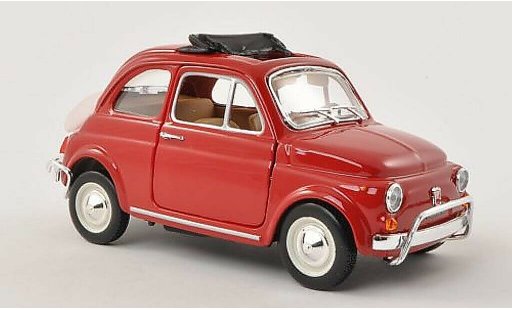 Fiat 500 L 1/24 Burago rojo geoffnetes techo plegable 1968 coche miniatura