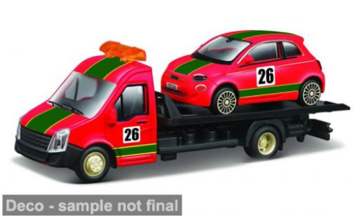 Fiat 500 1/43 Burago e rojo/Dekor #26 1:43 Bburago coche miniatura