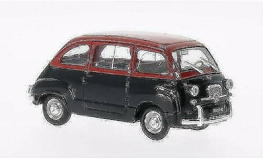 Fiat 600 Multipla 1/43 Brumm D rojo/negro 1960 coche miniatura