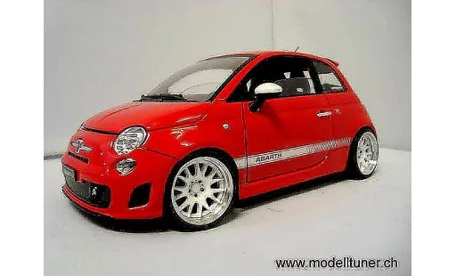 Fiat 500 Abarth 1/18 Mondo Motors rojo 2007 coche miniatura