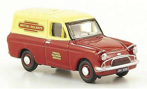 Ford Anglia Van 1/76 Oxford Furgoneta British Rail rojo/beige coche miniatura