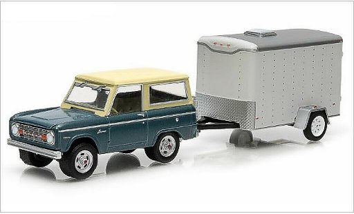 Ford Bronco Wagon 1/64 Greenlight mit 1-Achs-furgonetahanger 1967 coche miniatura