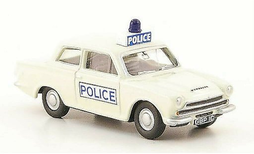 Ford Cortina Police 1/76 Oxford MKI blanco coche miniatura